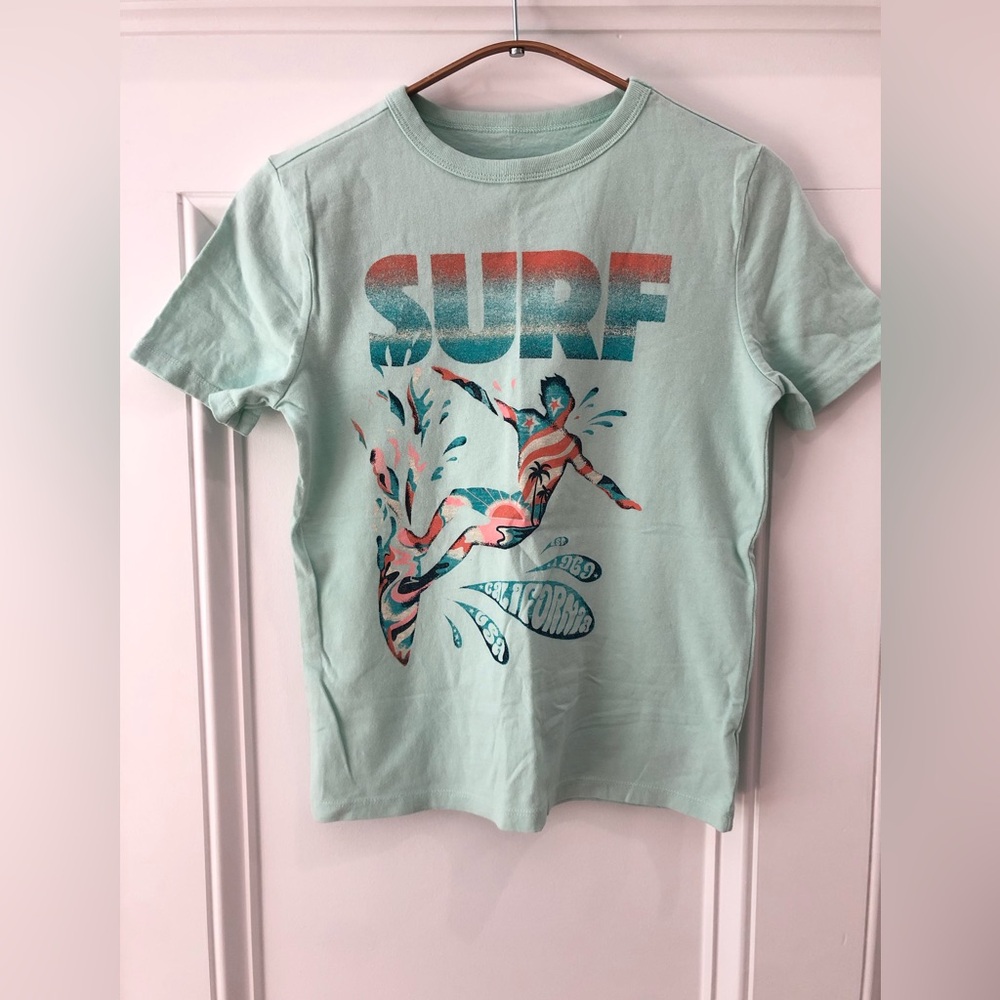 GAP Mint Surf Graphic Tee with Multicolor Print